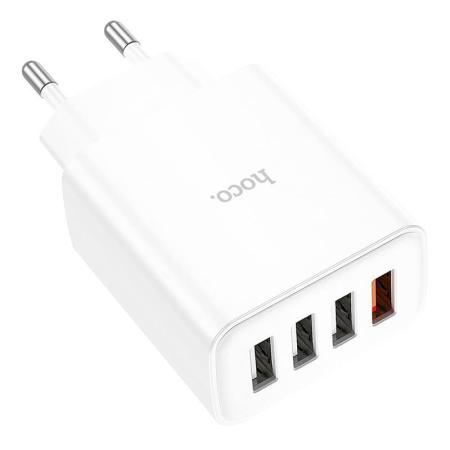 Зарядное устройство hoco. QC3.0 4USB порта 28,5Вт (C102A) Белый