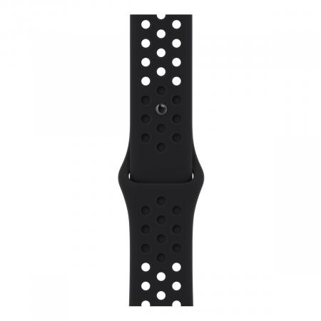 Apple Watch Nike SE (2022), 44 мм корпус из алюминия цвета «Starlight», ремешок Nike Sport Band размера S/M цвета «Black/Black»