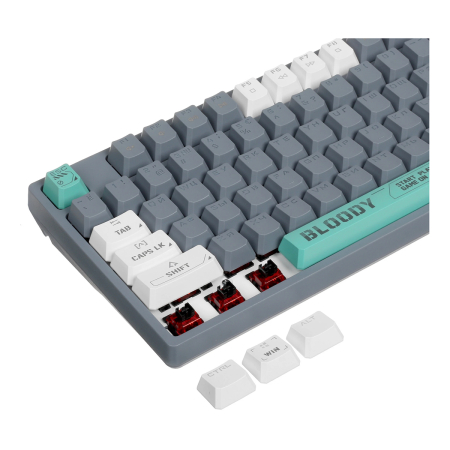 Клавиатура A4Tech Bloody S87 Energy, USB for gamer LED Механическая (S87 USB ENERGY ASH) Серый/зеленый