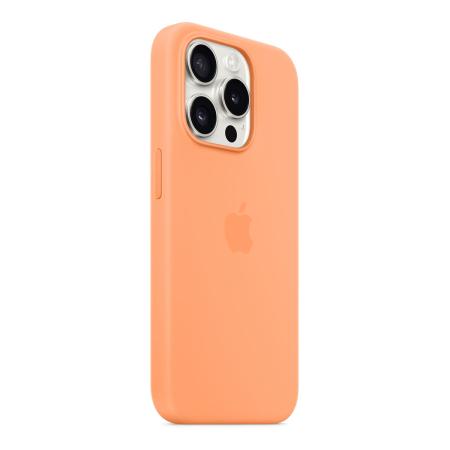 Чехол Silicone Case для Apple iPhone 15 Pro с MagSafe (original) Orange Sorbet, оранжевый