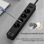 Сетевой фильтр WiWU Smart Power Strip EU Plug 20W 4*AC+3*USB 3.0+ 1*USB-C (U01 EU) Черный