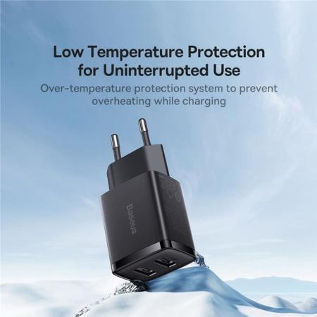 Зарядное устройство Baseus Compact Charger 2 USB-A 10,5Вт CCXJ010201 (CCCP10UE) Чёрный