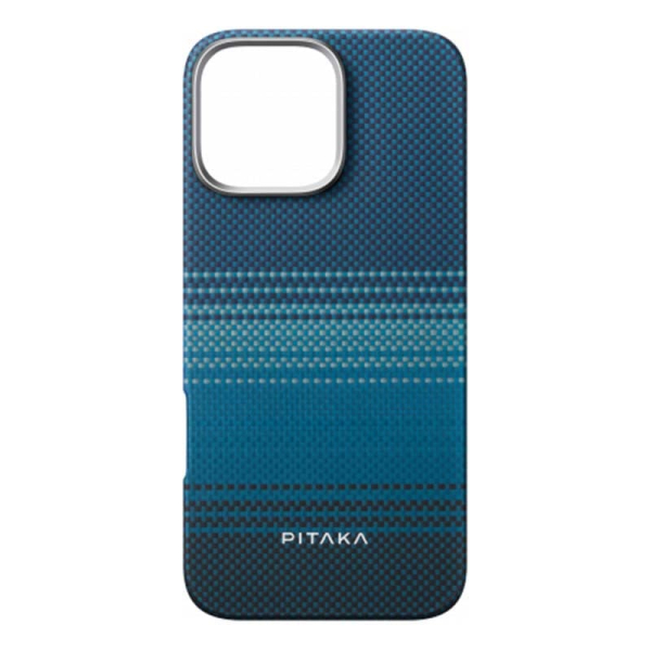 Арамидный чехол для iPhone 16 Pro Max с MagSafe Pitaka Tactile Woven Case Moonrise (KI1601MOM) Синий