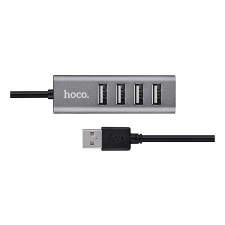 USB-хаб hoco. 4 USB Ports Hub (HB1) Черный