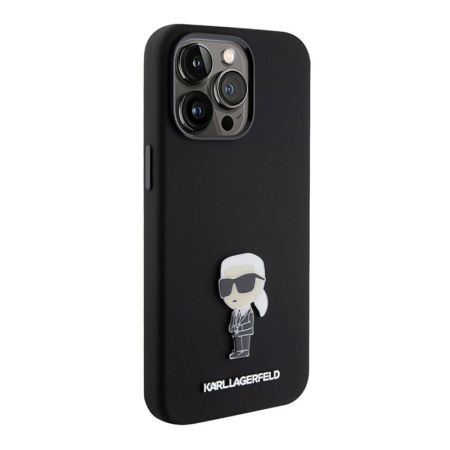 Чехол Karl Lagerfeld для iPhone 15 Pro Cardslot PU Saffiano RSG 3D rubber logo Hard (KLHCP15LSMHKNPK) Черный