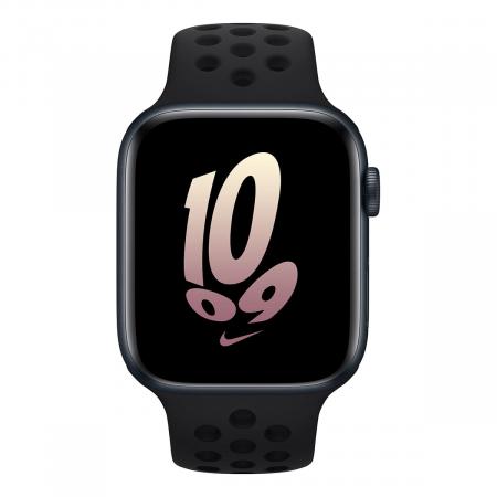 Apple Watch Nike SE (2022), 44 мм корпус из алюминия цвета «Midnight», ремешок Nike Sport Band размера S/M цвета «Black/Black»