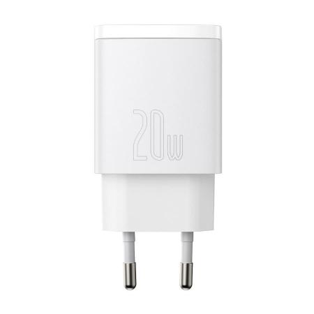 Зарядное устройство Baseus Compact Quick Charger USB-A + USB Type-C 20Вт EU (CCXJ-B02) Белый