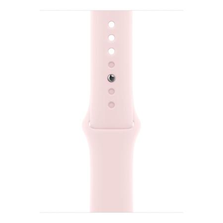 Apple Watch Series 9, 45 мм корпус из алюминия цвета «Pink», ремешок Sport Band размера S/M цвета «Light Pink»