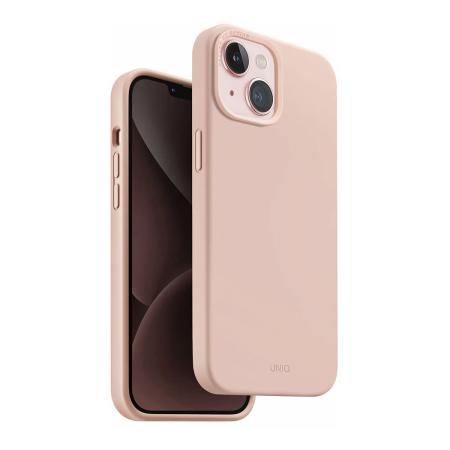 Чехол для iPhone 15 с Magsafe UNIQ Lino (IP6.1(2023)-LINOHMPNK) Розовый