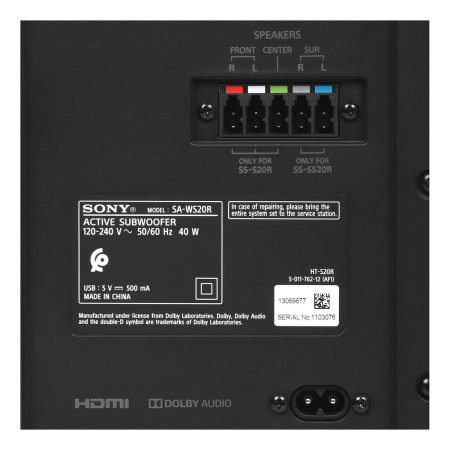 Саундбар Sony HT-S20R 5.1, 400 Вт Чёрный