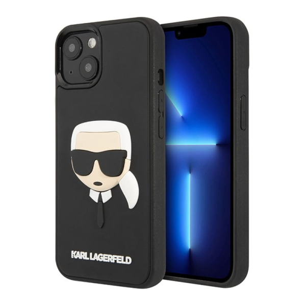 Чехол для iPhone 14 Karl Lagerfeld 3D Rubber Karl's head Hard (KLHCP14SKH3DBK) Черный