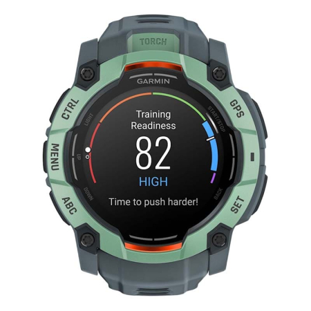 Часы Garmin INSTINCT 3 AMOLED 50мм Neo Tropic, зеленый с серым ремешком