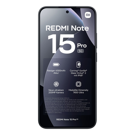 Xiaomi Redmi Note 15 Pro 5G 8/512Gb Black, чёрный