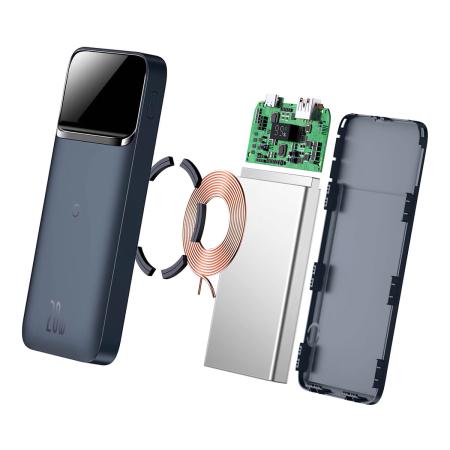 Внешний аккумулятор Baseus 10000mAh Magnetic Wireless Fast Charging Power Bank 20W PPCX010201 (PPCXW10-C) Синий