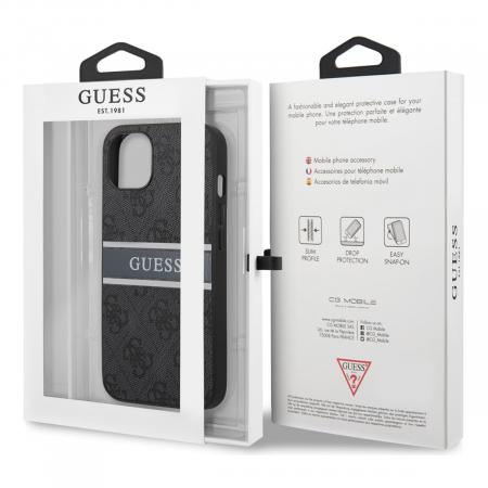 Чехол Guess для iPhone 13 PU Saffiano with metal logo Hard (GUHCP13MPSASBGR) Серый